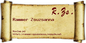 Rammer Zsuzsanna névjegykártya